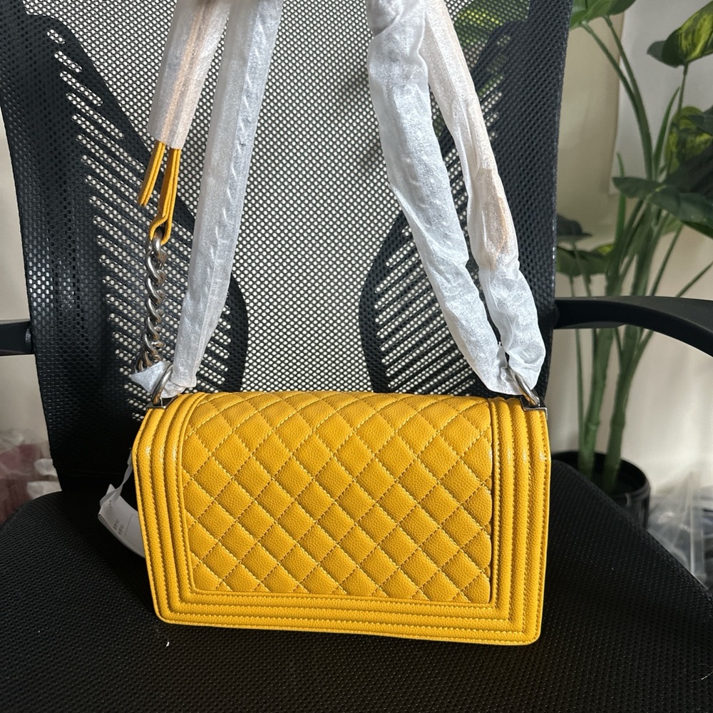 Yellow Quilted Women's Bag